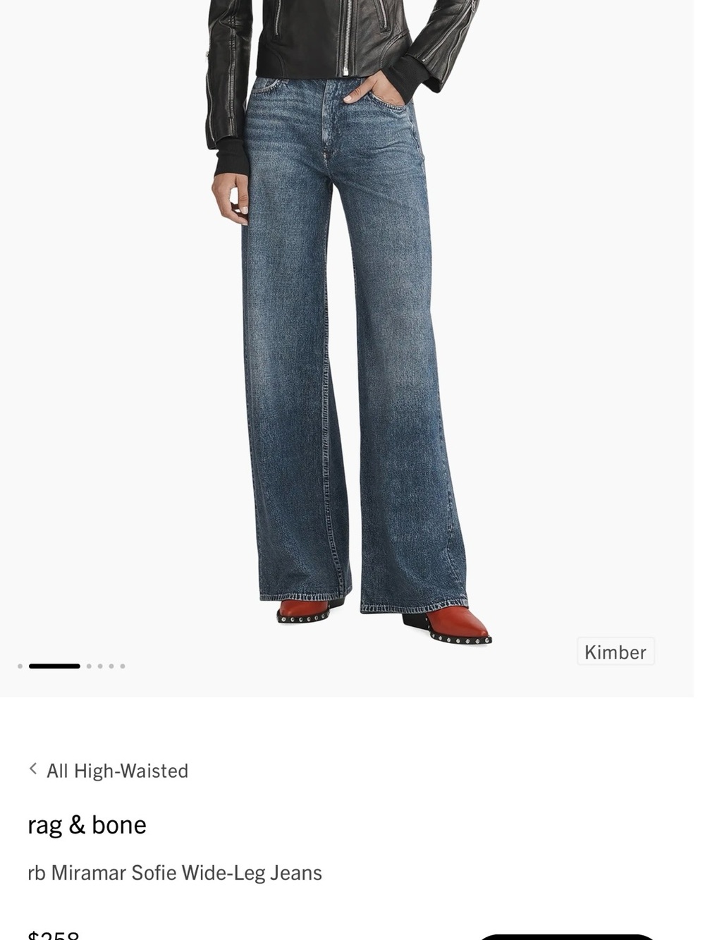 rag & bone Wide-Leg High-Rise Jeans — Miramar Sofie Wide-Leg